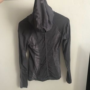 Lululemon Gray Wrap front pullover hooded jacket